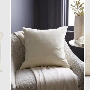 Set of 2 Quince Raw Silk Ivory Pillow Covers Ivory 20x20